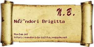 Nándori Brigitta névjegykártya